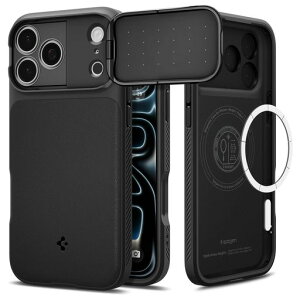 Spigen iPhone 18 Pro / 17 Pro �P�[�X MagSafe�Ή� �J�����ی� �I�v�e�B�b�N�E�A�[�}�[�E�}�O�t�B�b�g(�u���b�N)