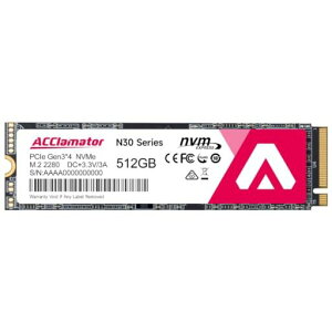 Acclamator N30 SSD 512GB NVMe M.2 2280 PCIe Gen 3.0x4 3D NAND TLC�̗p SLC�L���b�V������ �Ǎ��ő�3200MB/�b ����SSD �m�[�g�p�\�R��/�f�X�N�g�b�v�ɑΉ� ���[�J�[3�N�ۏ�