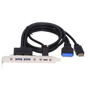 chenyang USB 3.0 �t�����g�p�l���w�b�_�[ 19/20�s�� & Type-E to 2 USB 3.0 & USB C ���X�V���[�V �o�b�N�p�l�� �|�[�g�����P�[�u�� 12cm PCI-E�X���b�g�u���P�b�g�t��