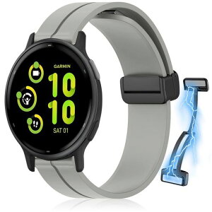 [RicYeel] 20mm ���C�t�� �V���R���o���h Garmin Vivoactive 6/5/3/3 Music/Forerunner 165/165 Music �Ή� �����x���g �}�O�l�b�g�t�� �����ȒP �X�|�[�c�o���h �X�g���b�v �����x���g