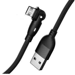 USB �P�[�u�� L���^180°��] 2.4A�}���[�d �����f�[�^�]��LED���C�g�tUSB Type A to �}�C�N��b �P�[�u�� Micro USB Android�@��Ή� �X�}�z�[�d�P�[�u�� �u���b�N (0.5m)
