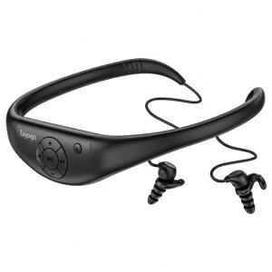 Tayogo W18 ���j�C���z�� �����C���z�� 4-in-1�A32GB MP3�EBluetooth 5.4�EFM���W�I�E��M���[�h�AIPX8�h�� �C���C���[�w�b�h�z���A���[3m�Ή� �X�C�~���O�E�����g���[�j���O����(�u���b�N)