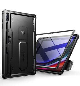 DexnorSamsungGalaxyTabS10Ultra/S9Ultra/S8Ultra�p�P�[�X[��ʕی�t�B��������&�L�b�N�X�^���h�t��]�ϏՌ��R�p�K�i���ی�J�o�[(�u���b�N)