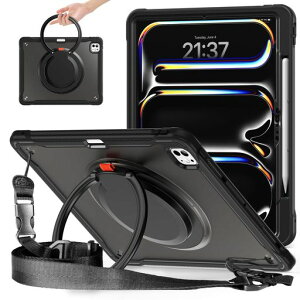 ��]�P�[�X�p��iPadPro13�C���`M4/M5(2024/2025)������360°��]�X�n���h�z���_�[�X�X�^���h�@�\�ϏՌ���䒲�߉\���|���[�t�������h�~�A�E�g�h�A���@�\���p�S�ʕی�P�[�X�y���z���_�[�t���c