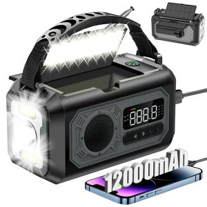 �y12000mAh�d�r�����z�h�Ѓ��W�I�\�[���[���@�\���W�I��񂵃��W�I���W�I���C�g�[�d���W�I���C�g�����d���Ǐ������v�tSOS�A���[�g�t���[�d��5V3A�X�}�z�ɉ����[�d�\�h�Ѓ��C�gAM/FM�g�сc