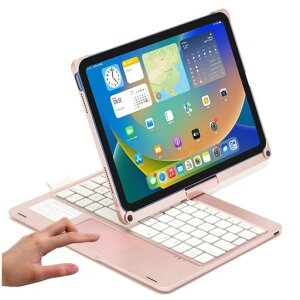 360�x��]�� �L�[�{�[�h �P�[�X �p�� iPad Pro 13�C���`(M5/M4) 2025/2024 7�F�o�b�N���C�g �^�b�`�p�b�h �y���V�����[ ���C�����Xbluetooth�L�[�{�[�h �A���~, ���[�Y��