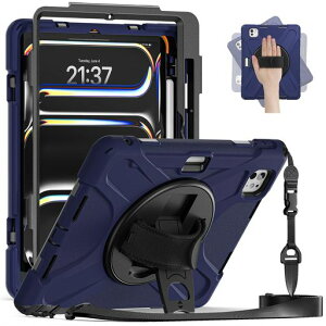 �K��iPadAir13�C���`2026�NM4/2025�NM3/2024�NM2/Pro12.9�C���`��6543����p�̃P�[�X���|��360�x��]�n���h�X�g���b�v�V�����_�[�X�g���b�v�c�u�����u��Pencil���[�����h�~