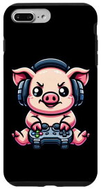 iPhone 7 Plus/8 Plus Pig 面白い ゲーマー ビデオゲーム Oink 男の子 女の子 キッズ スマホケース