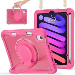 Miimall�Ή�iPadMini7�P�[�XA17Pro2024�y�ʃy�����[�V�����_�[�X�g���b�v�t��360�x��]�����OiPadMini6�P�[�X�����\�X�^���h�ϏՌ������h�~���������|���A�C�p�b�h�~�j��76����
