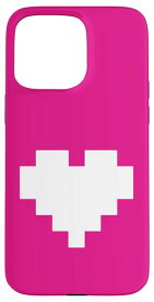 レトロ ピクセル ハート ビデオゲーム スマホケース iPhone 15 Pro Max 用
