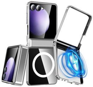 YDIHIHO �K�� Galaxy Z Flip7 �p�̃P�[�X Magnetic �Ή� �q���W�ی� PC�ގ� �N���A ���^ �ϏՌ� �V���o�[