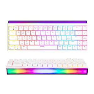 MechLands AJAZZ NK68 �L���Q�[�~���O�L�[�{�[�h ���C�g�{�b�N�X�t�� 65% �R���p�N�g ���J�j�J���L�[�{�[�h�z�b�g�X���b�v�Ή� �V���C���X���[�L�[�L���b�v NKRO Windows/mac/Android�Ή� (White)