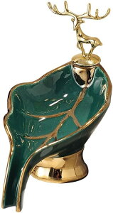 石鹸置き ソープ置き 葉っぱの形 ソープトレイ 石けん皿 セラミック製 鹿 雕像 石鹸ケース ソープディッシュ 石鹸箱 水が流れる お風呂 バスルームグッズ 浴室 洗面台などに適用