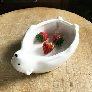 シロクマ お皿 食器 サラダボウル おしゃれ セラミック【白熊 しろくま 北極熊 スープボウル キッズ キッチン用品 SNS 誕生日 プレゼント ギフト】