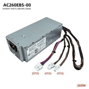 �V�i DELL ���� 260W �d�����j�b�g H260EBS-00/AC260EBS-00/L260EBS-00 D260E-005P HVW4Y 5FK7C 0NCM9 Dell OptiPlex 3000 3900 3901 3910 3710 3660 5000 7000 MT Vostro 3690 Dell XPS 8950 XPS 7000 XPS 5000 �Ή� 8pin+4pin+4pin �f�X�N�g�b�v �d��