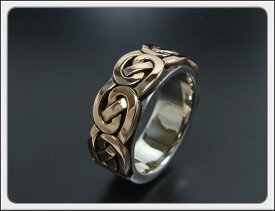 Shin's Sculpture（シンズ スカルプチャー）シルバー×K18ピンクゴールド「Celtic Brade Ring type A（ケルト ブレイド リング タイプA）」 / 9号〜23号【ケルト文様 組紐 メンズ レディース ペア 指輪 セルティック 手彫り ケルト民族 プレゼント】R-35PG