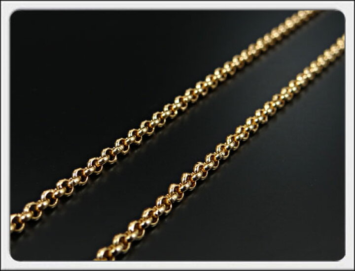 楽天市場】K18 ゴールド 甲丸 ロールチェーン2mm幅×45cm 18金【高品質  