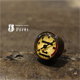 Foret(フォーレ) スチームパンク 圧力メーター型 ピアス「Meter Pierced Earring Antique ver.」 ブラス(真鍮)、Silver925 【メンズ レディース ユニセックス アクセサリー ジュエリー カラクリ アンティーク 目盛り 蒸気機関 計器 ウラカタ プレゼントE-0001A】