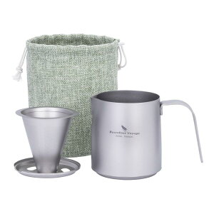 Boundless Voyage �`�^�� �|�[�^�u���n���h�h���b�v �R�[�q�[�|�b�g�Z�b�g 300ml �܂肽���݃n���h��/�Œ�n���h���t�� �R�[�q�[�h���b�p�[ �y�� �����^�ѕ֗� �A�E�g�h�A �L�����v�p Ti6007P-Ti6008P