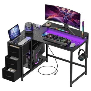 LunarLight PC�p�\�R���f�X�N ��108���s80����71.8cm �e�����[�N L�^�f�X�N�E���E�g�݊������R 3�i���߃��j�^�[��i10�`33.5cm�Ή��j �����o���ƃR���Z���g�t�� ���[�����Ղ� �Q�[�~���O�f�X�N �I�t