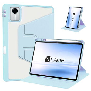 For NEC LAVIE Tab T11N (T1175/LA�ETAB11/Q02) �P�[�X 11�C���` �J�o�[ 360°��]�N���A�n�[�h�X�^���h�J�o�[ �X�^���h�P�[�X �ϏՌ� �����h�~ �X���[�v�@�\�t�� �y�� �J�����ی�