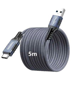 USB Type C �P�[�u�� USB A to USB C 5m 3.2 3A/60W �}���[�d 5Gbps �����f�[�^�]�� ���ϋv �i�C�����҂� �f���h�~ �[�d�P�[�u�� for iPhone 16 / 15 /iPad Pro/MacBook/Gal