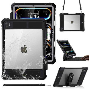 Doo ������ iPad Pro 11�C���` �h���P�[�X 2024 iPad Pro 11 ��5���� �����C�P�[�X IP68�h���K�i �ϏՌ� �y�����[ Pencil Pro���C�[�d�Ή� �X�^���h�ƃX�g���b�v�t�� Magic Keyboard�ɑΉ� ���S��