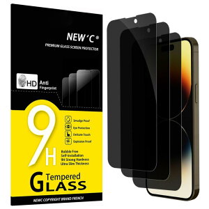 NEW'C 3������ iPhone 14 Pro Max (6.7�C���`) �p �`�����h�~ �K���X�t�B���� �ی�t�B���� �����K���X �P�[�X�ɗD���� ���ϋv��