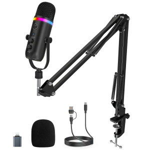 ZeaLSound USB�}�C�N�Z�b�g�A�R���f���T�[�}�C�N�APC�}�C�N�A�A�[���X�^���h�t���A�J�[�f�B�I�C�h�w�����A�v���O�A���h�v���C�A�����^�b�`�~���[�g�A�G�R�[�@�\�AYouTube/Zoom/Tiktok/Skype�^���A