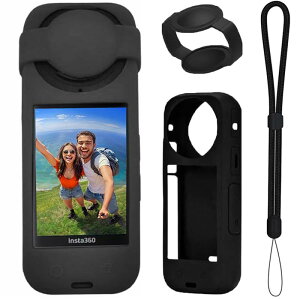 For AKASO 360/Insta360 X5/X4 �p �P�[�X �J�o�[ �yBAOLINTX�z �ϏՌ�TPU�f�� �h�o ����~�� �L�Y�h�~ �w��h�~ �����h�~ �S�ʕی� AKASO 360/Insta360 X5/X4 �P�[�X(�u���b�N)