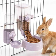 小動物用自動給餌器 自動水飲み器セット ペット うさぎ 猫 犬用 餌入れ餌自動 自動給水器 ケージ取付型 …