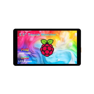Wisecoco 5.5�C���` �^�b�`�X�N���[�� LCD�f�B�X�v���C 1920 * 1080 ���f���ɗp��Rapberry Pi 5/4/4B/3B+/3A+ HDMI�Ή� Windows�Ή�