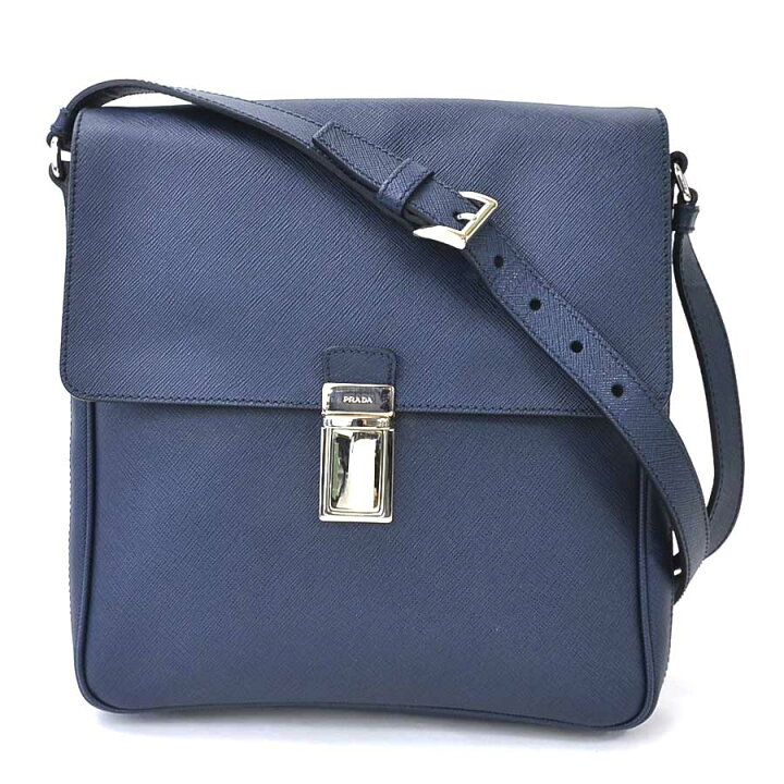 楽天市場】プラダ PRADA 斜め掛けショルダーバッグ レザー ネイビー 