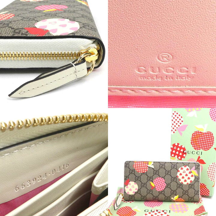 楽天市場】グッチ GUCCI ラウンドファスナー長財布 レ ポム アップル+  