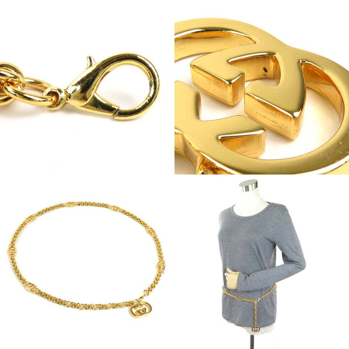 楽天市場】グッチ GUCCI ベルト チェーンベルト インターロッキングG  