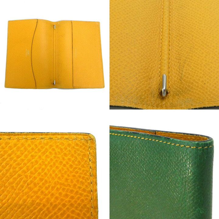 楽天市場】エルメス HERMES 手帳カバー レザー グリーン/イエロー ユニ 