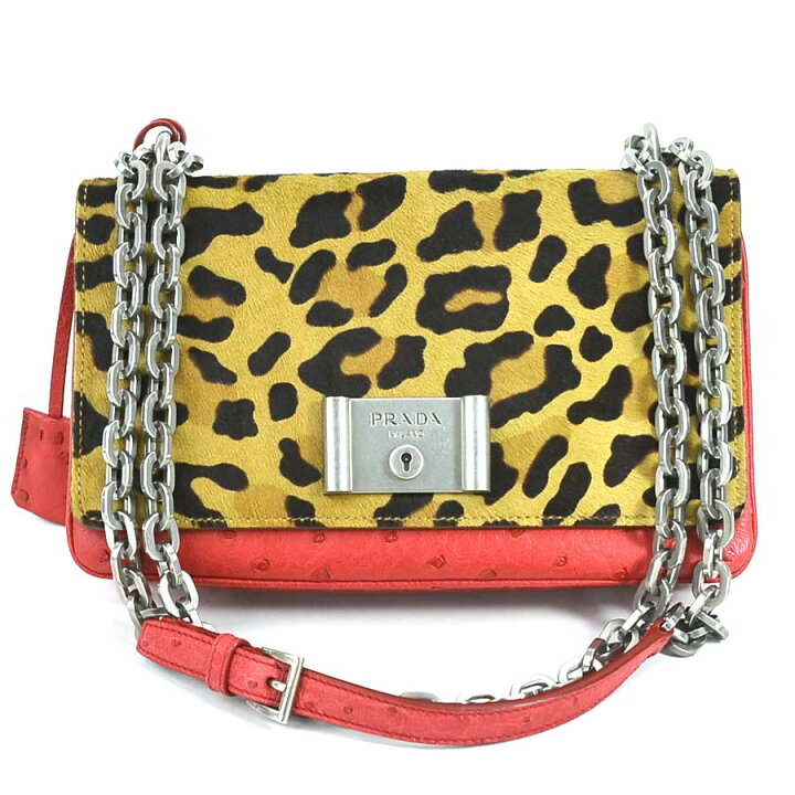 楽天市場】プラダ PRADA 斜め掛けショルダーバッグ オーストリッチ  