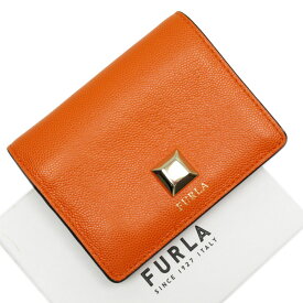フルラ Furla 二つ折り財布 レザー オレンジ レディース 送料無料【中古】 g3747a