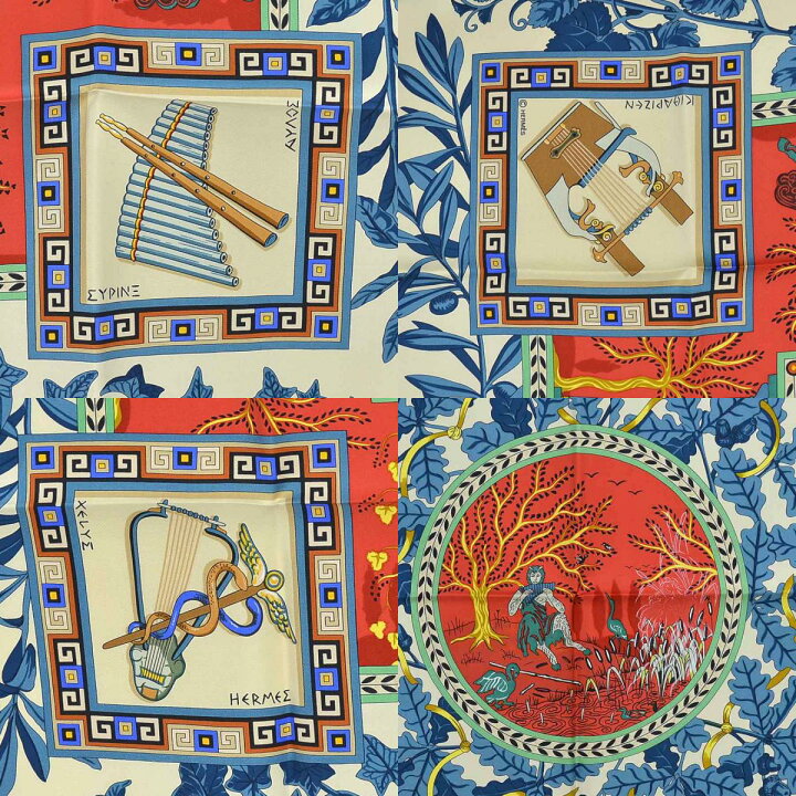 楽天市場】エルメス HERMES スカーフ カレ90 MUSIQUE DES DIEUX 神々の 