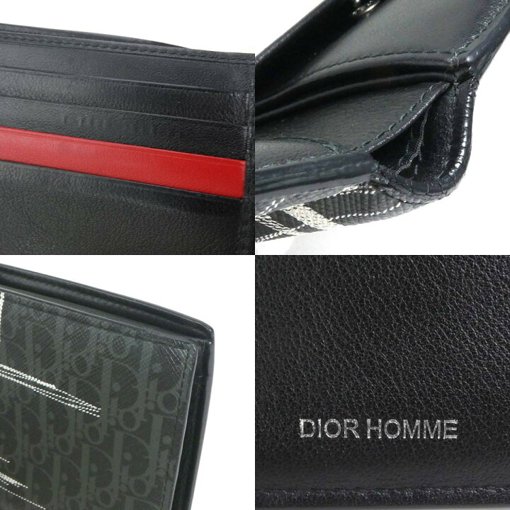 楽天市場】ディオール オム DIOR HOMME 二つ折り財布 レザー ブラック  