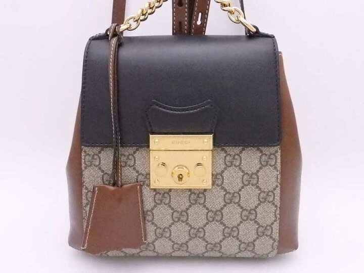 楽天市場】グッチ GUCCI リュック GGスプリーム PVC/レザー ベージュx  