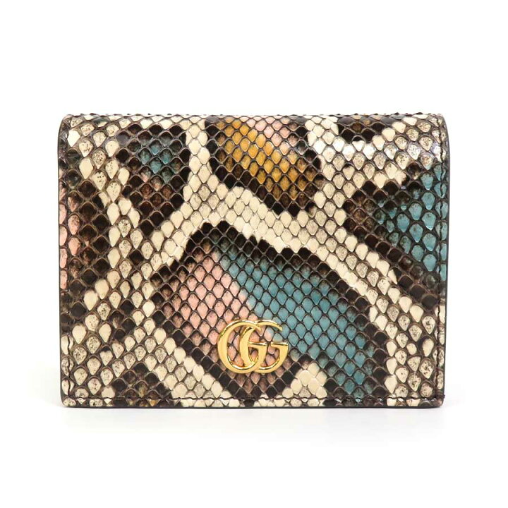 楽天市場】グッチ GUCCI 二つ折り財布 GGマーモント パイソン マルチ  