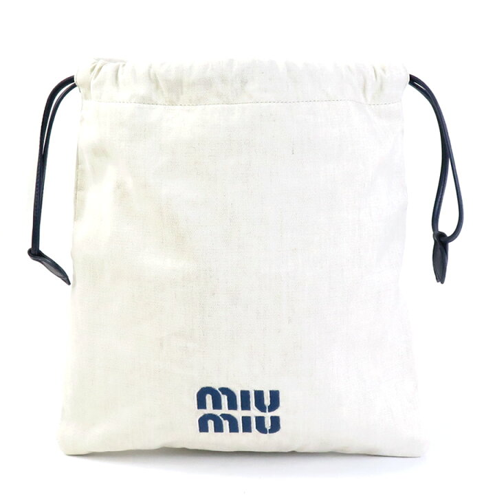 楽天市場】ミュウミュウ MIUMIU ポーチ 巾着ポーチ キャンバス  