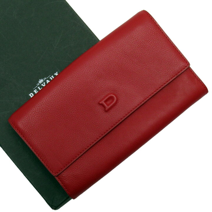 楽天市場】DELVAUX デルヴォー 二つ折り長財布 レザー レッド 