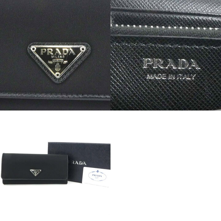 楽天市場】プラダ PRADA 二つ折り長財布 ナイロン ブラック ユニ 
