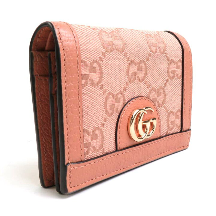 楽天市場】グッチ GUCCI 二つ折り財布 GGキャンバス/レザー ピンク 