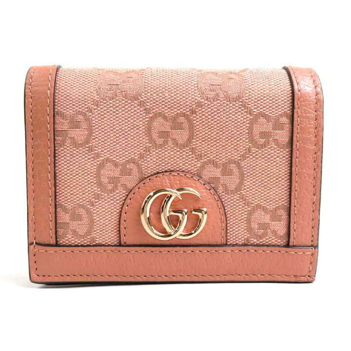 楽天市場】グッチ GUCCI 二つ折り財布 GGキャンバス/レザー ピンク  