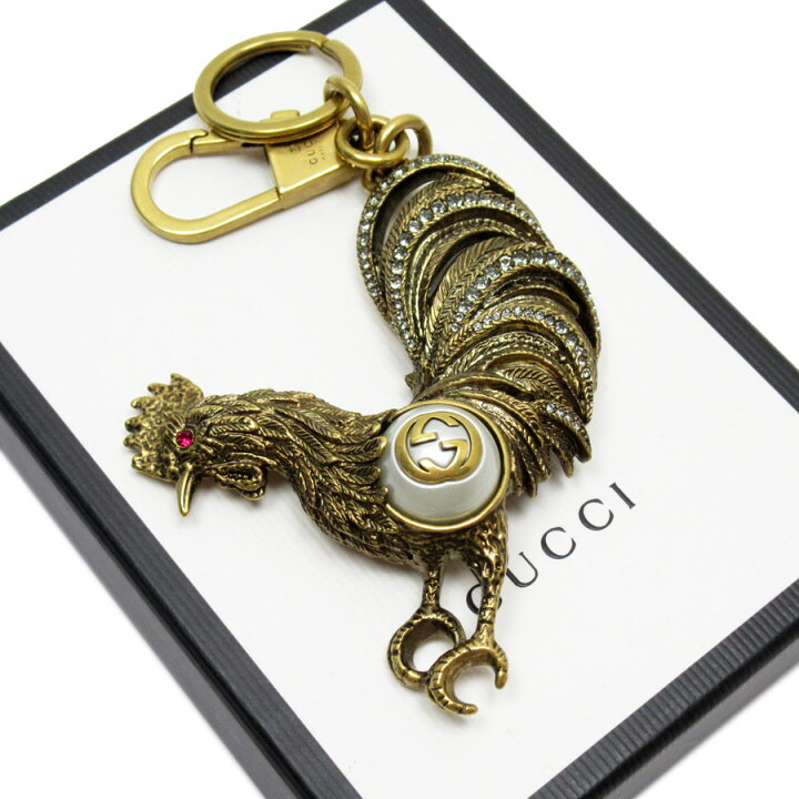 楽天市場】グッチ GUCCI チャーム キーリング ニワトリモチーフ メタル 