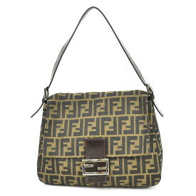 フェンディ FENDI ショルダーバッグ ズッカ マンマバケット キャンバス/レザー ブラウン シルバー レディース 送料無料【中古】 e56952i