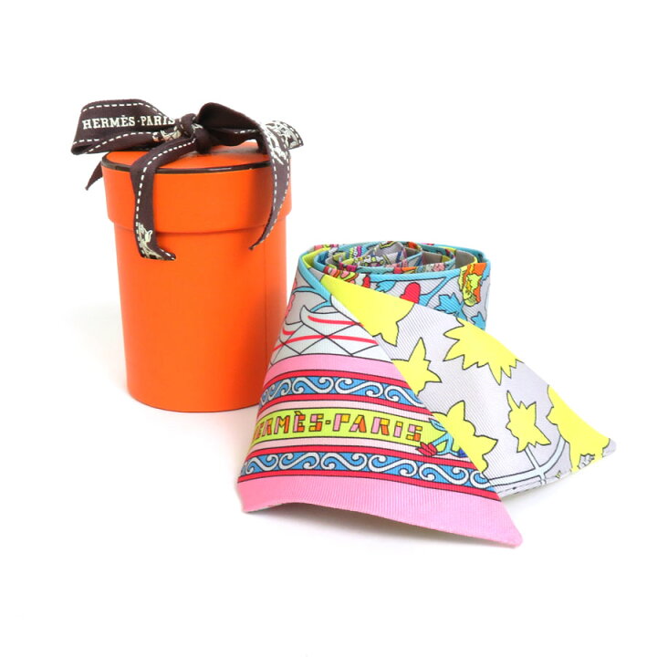 楽天市場】エルメス HERMES スカーフ ツイリー シルク グレー/マルチ  